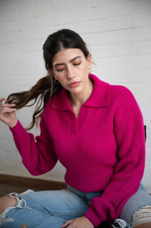 V Collar Sweater